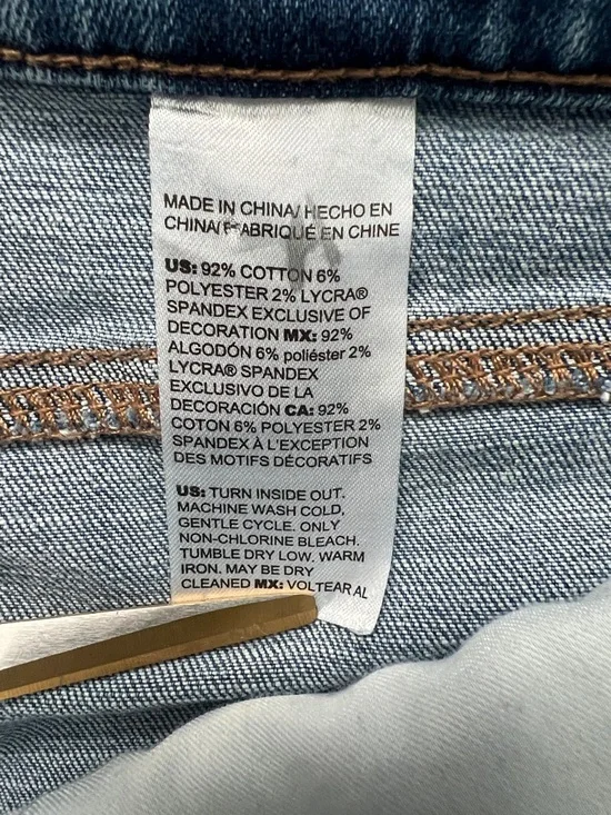 Chico's Women’s Embroidered Blue Slimming Girlfriend Slim Leg Ankle Jeans Sz 18R - Picture 10 of 14